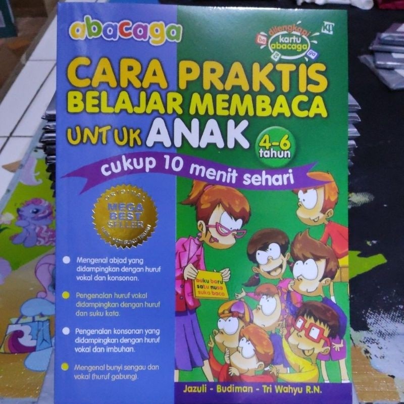 

Buku abacaga CARA PRAKTIS BELAJAR MEMBACA UNTUK ANAK 4-6 tahun cukup 10 menit sehari (versi original) 21x28 cm