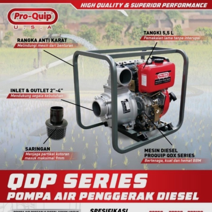 Mesin Alkon Diesel Solar Pompa Air 2 Inci Pro Quip tipe QDP 50