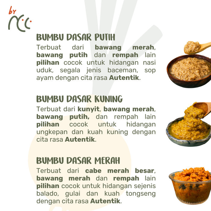 

By NCC Bundling Bumbu Dasar Merah Kuning Putih 300gr
