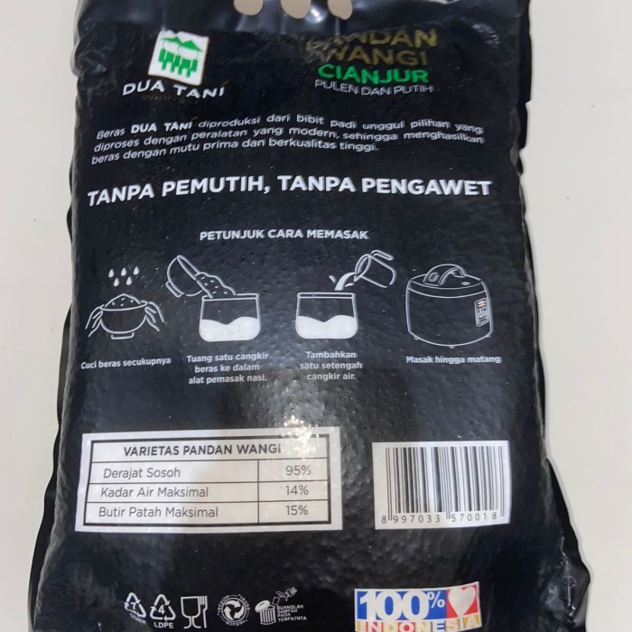 

Dua Tani Cianjur Beras Pandan Wangi 5kg