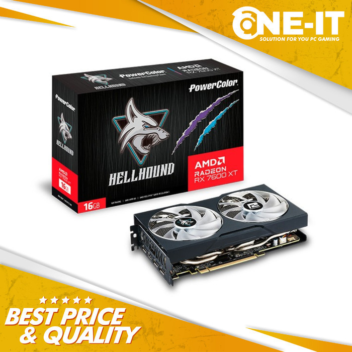 VGA POWERCOLOR RADEON RX 7600 XT HELLHOUND 16GB GDDR6 RX7600XT 16G-L/OC