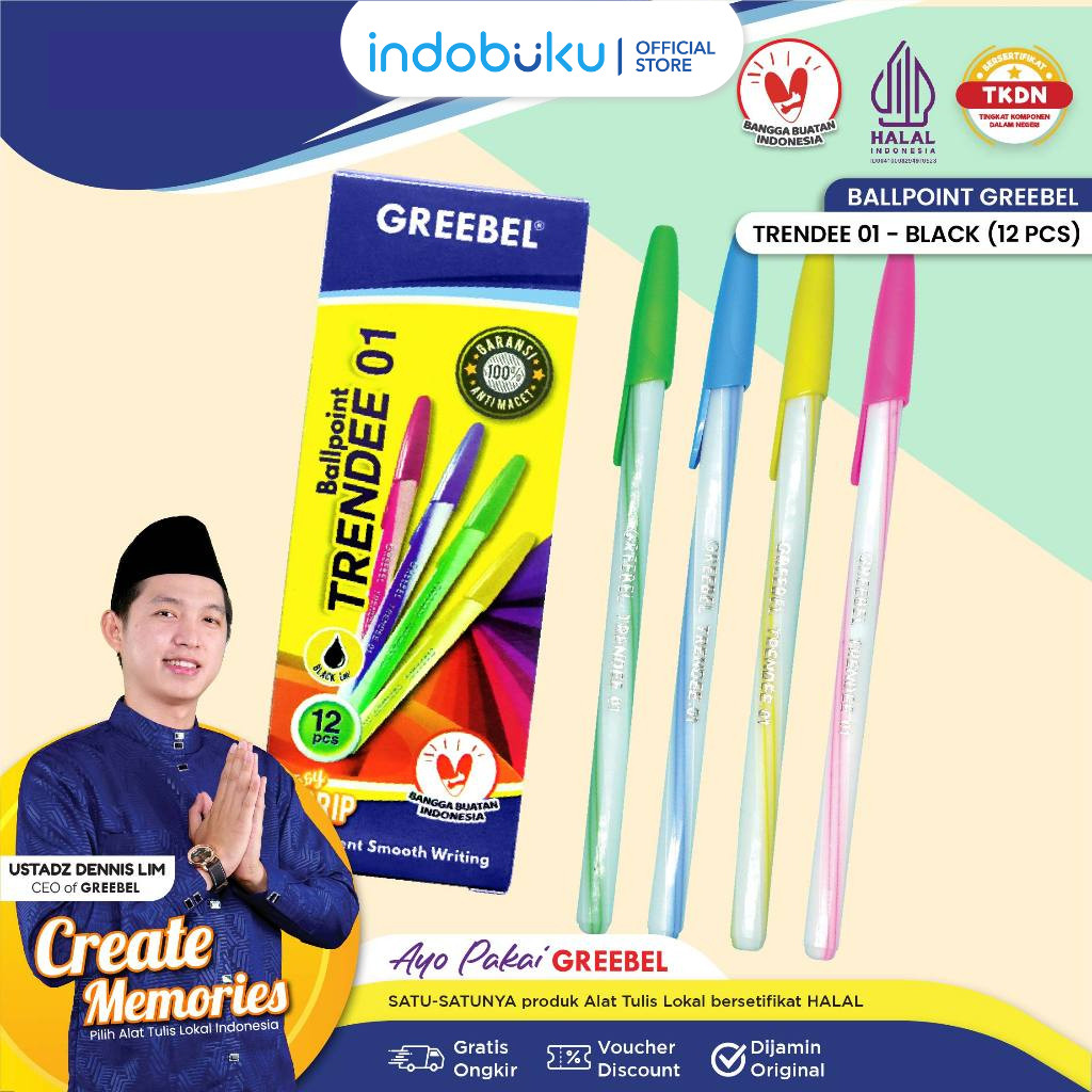 

( 12 Pcs ) Pulpen lilin Spiral GREBEEL TRENDEE 01 0.5MM / Bolpoin Ulir Murah 1 Pack