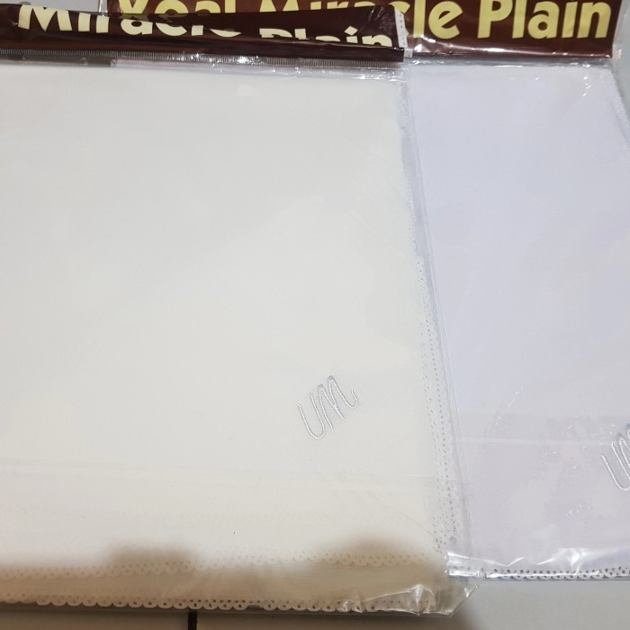 ✨TERLARIS✨ -HIJAB SEGIEMPAT VOAL MIRACLE UMAMA LC PUTIH BERSIH N PUTIH TULANG 110 - Putih, 110x110