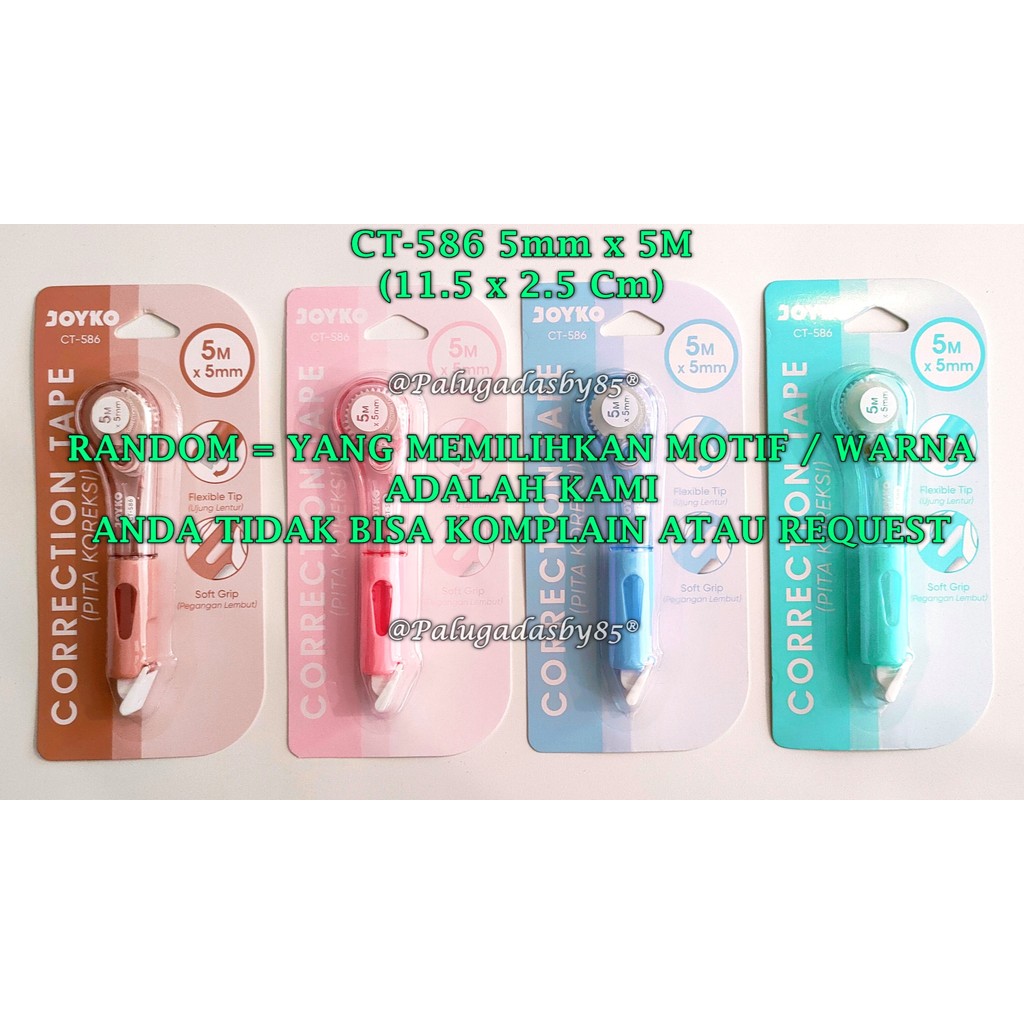 

(1 Biji) GROSIR Correction Tape Joyko CT-586 5 M x 5 mm / Pita Koreksi Correction Tape Joyko CT-586