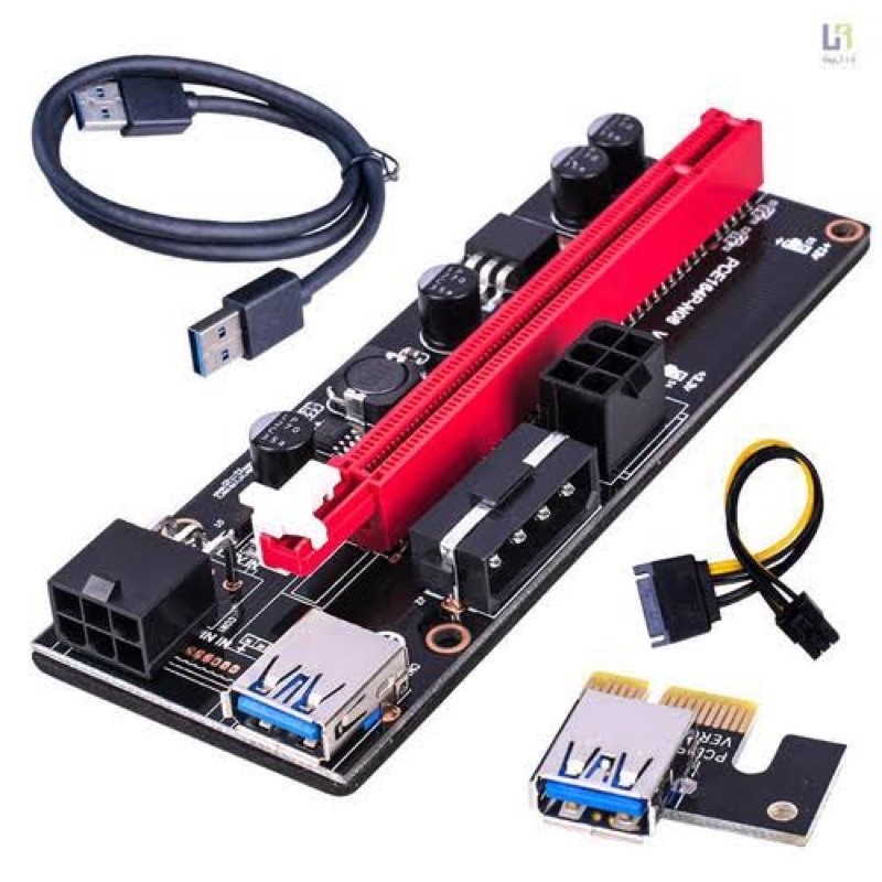 PCI-E RISER EXTENDER CARD VER 009S BLACK BOARD LED