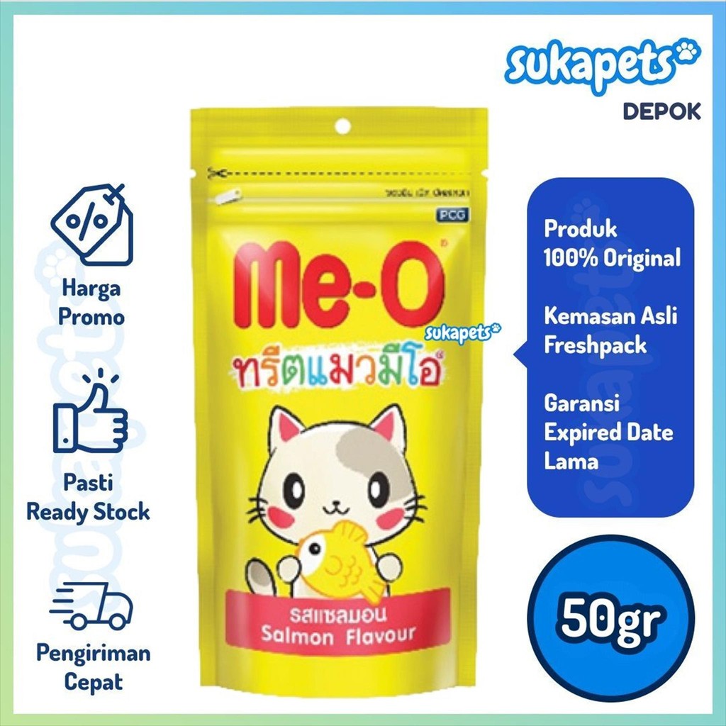 Meo Dry Cat Treats Snack Kucing Kering Rasa Salmon 50gr