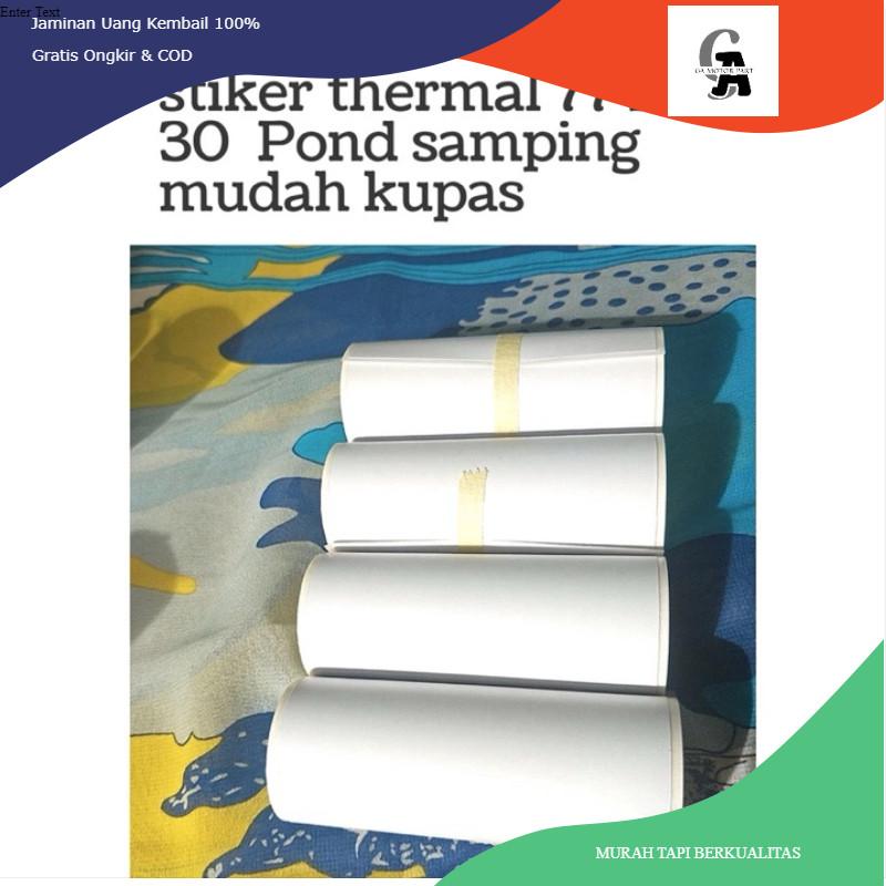 

Kertas Label Thermal Peripage A9 77mm x 5 Meter - Stiker Thermal 77 x 30mm , ada gap samping jadi mudah kupas