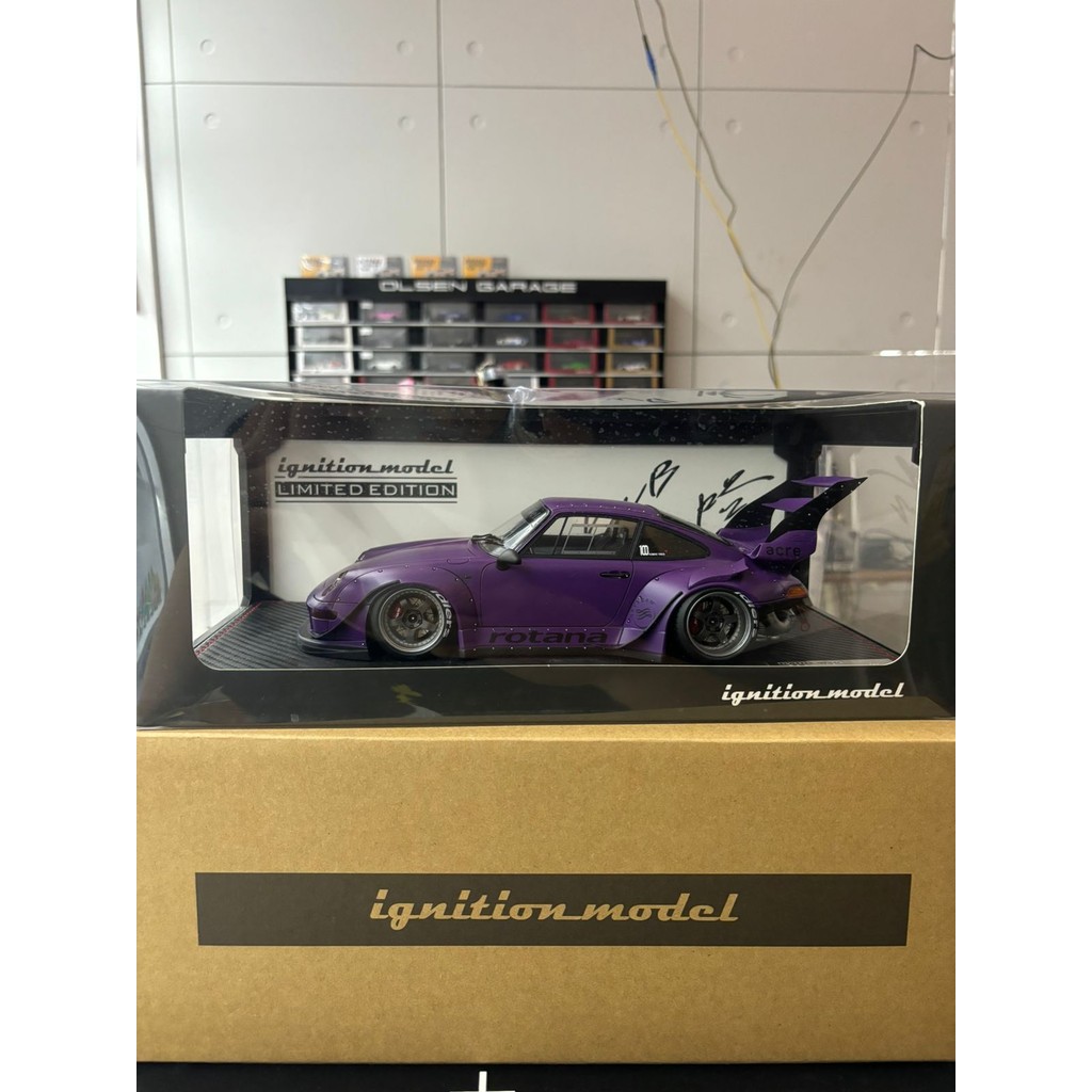 Ignition Model  Rotana High Wing 1/18 RWB 993 Matte Purple With Mr. Nakai IG2262