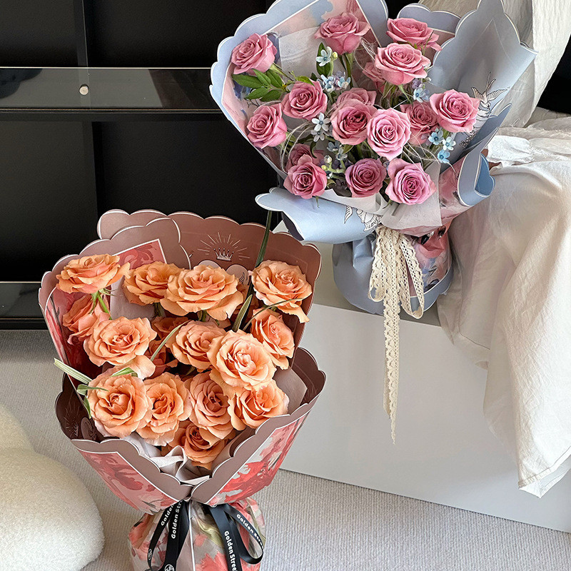 

Kertas Buket Bunga Cellophane Flower Wrapping Paper Motif Lukisan Bunga Florist Material Hand Bouquet