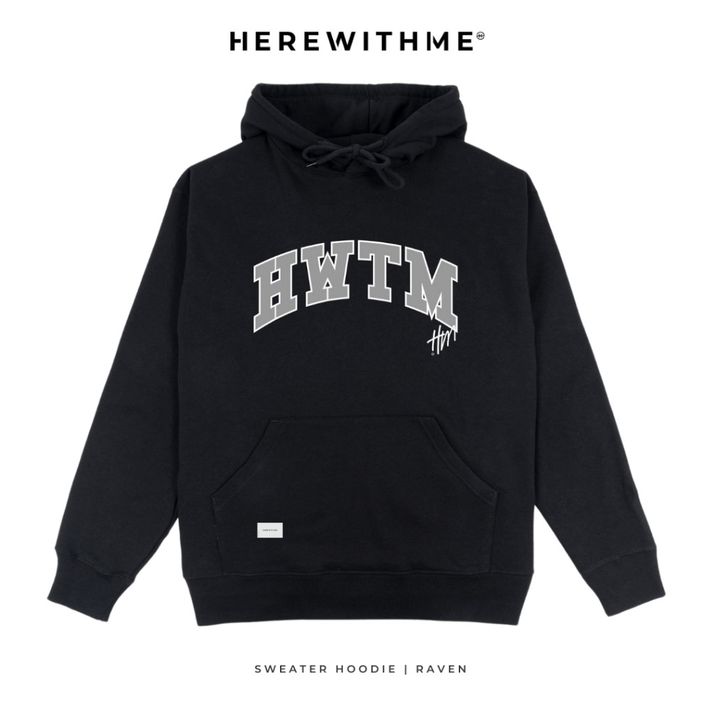 Hoodie Cowok Keren Heavyweight Raven Black Jaket Hoodie Heavyweight Hitam