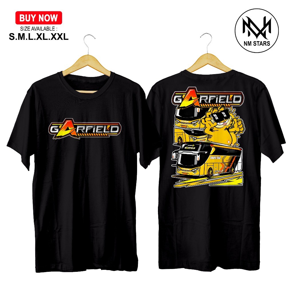 Kaos Bus Garfield Sanjaya Trans JetBus3 - Kaos Bismania - Kaos Bus Spesial Edition - Kaos Busmania -