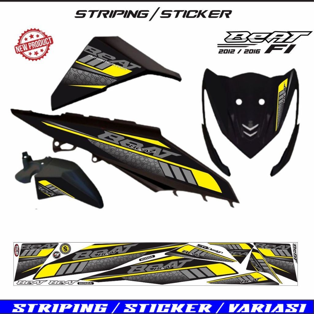 POLET LIS LIS SETIKER MOTOR BEAT FI / STRIPING BEAT VARIASI STIKER