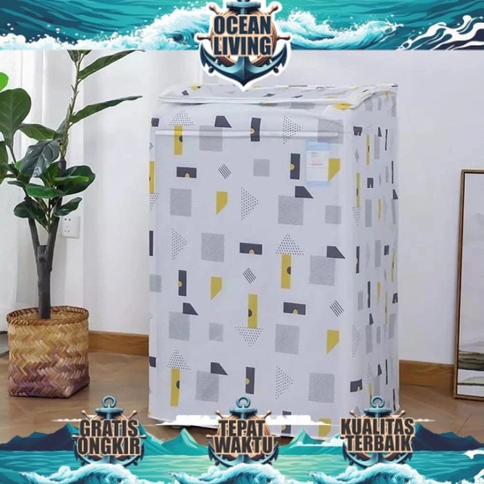 Kain Mesin Cuci Size Besar 10kg Cover Mesin Cuci 10 kg  Tutup Atas Sarung Kain Pelindung Mesin Cuci 