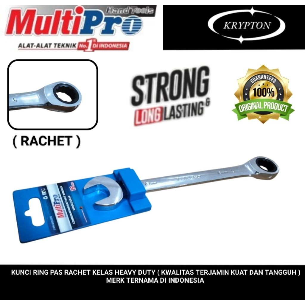 Multipro Kunci ring pas rachet heavy duty jaminan asli original kayla tools