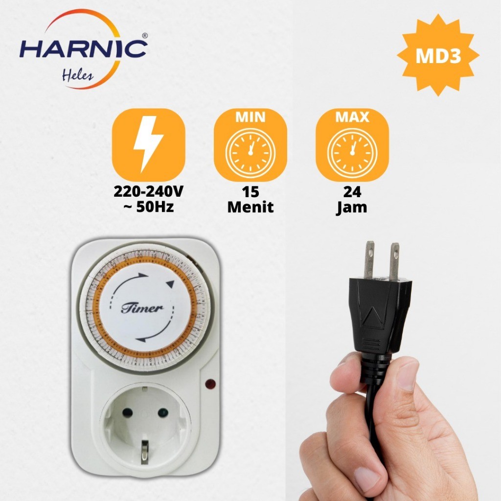 Timer listrik manual - Stop kontak listrik - Timer listrik -  HELES MD3