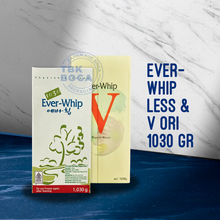 

EverWhip 1030 Gr ( Ori V, Less Sugar, Acid ) 1 kg Non Dairy Whip Whipping Cream Vanila Krim