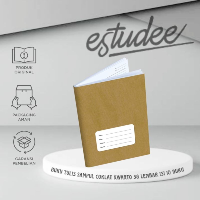

JAMIN MURAH !!!Buku Tulis Estudee A5 Kwarto 58 Sampul Coklat Isi 10(BISA LANGSUNG ORDER)