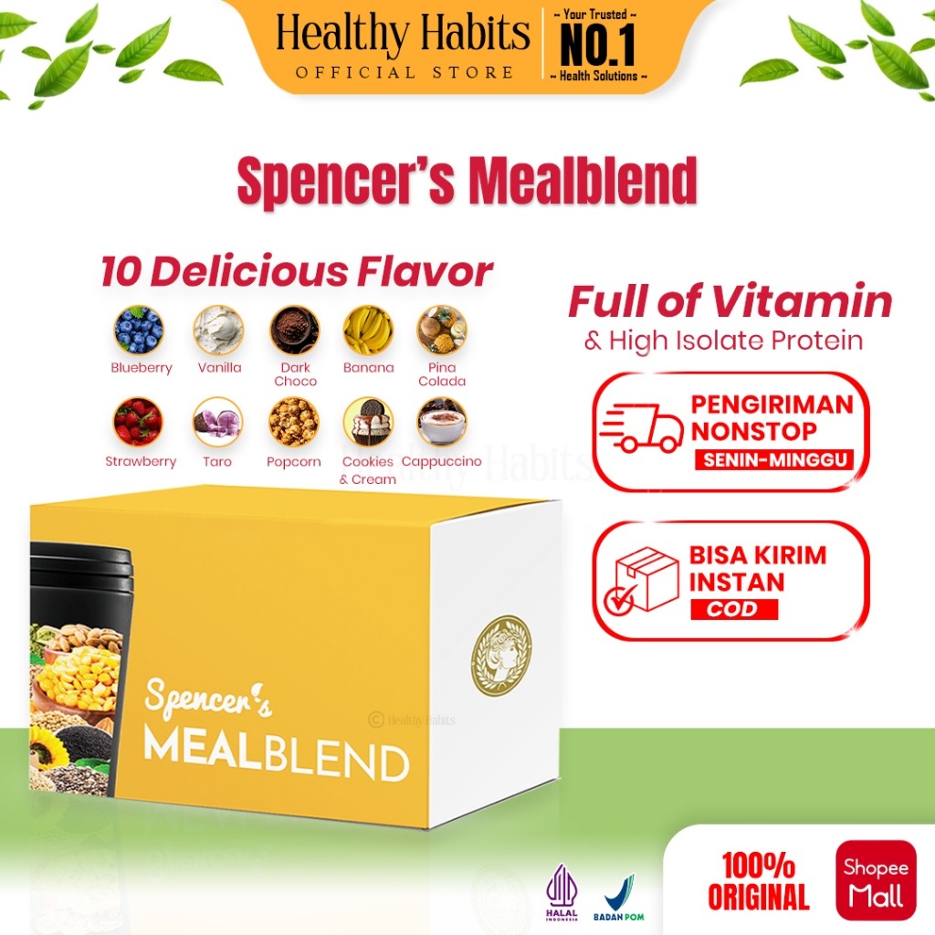 

New Spencers Mealblend 1 Box (15 Sachet) - Minuman Pengganti Makanan - Superfood Alami Official StorePremium