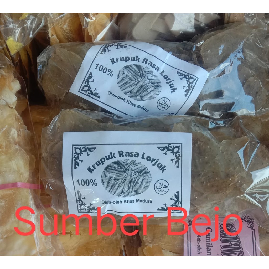 

Aneka snack Krupuk Rasa Lorjuk Khas Madura 1 Bungkus 200 gram
