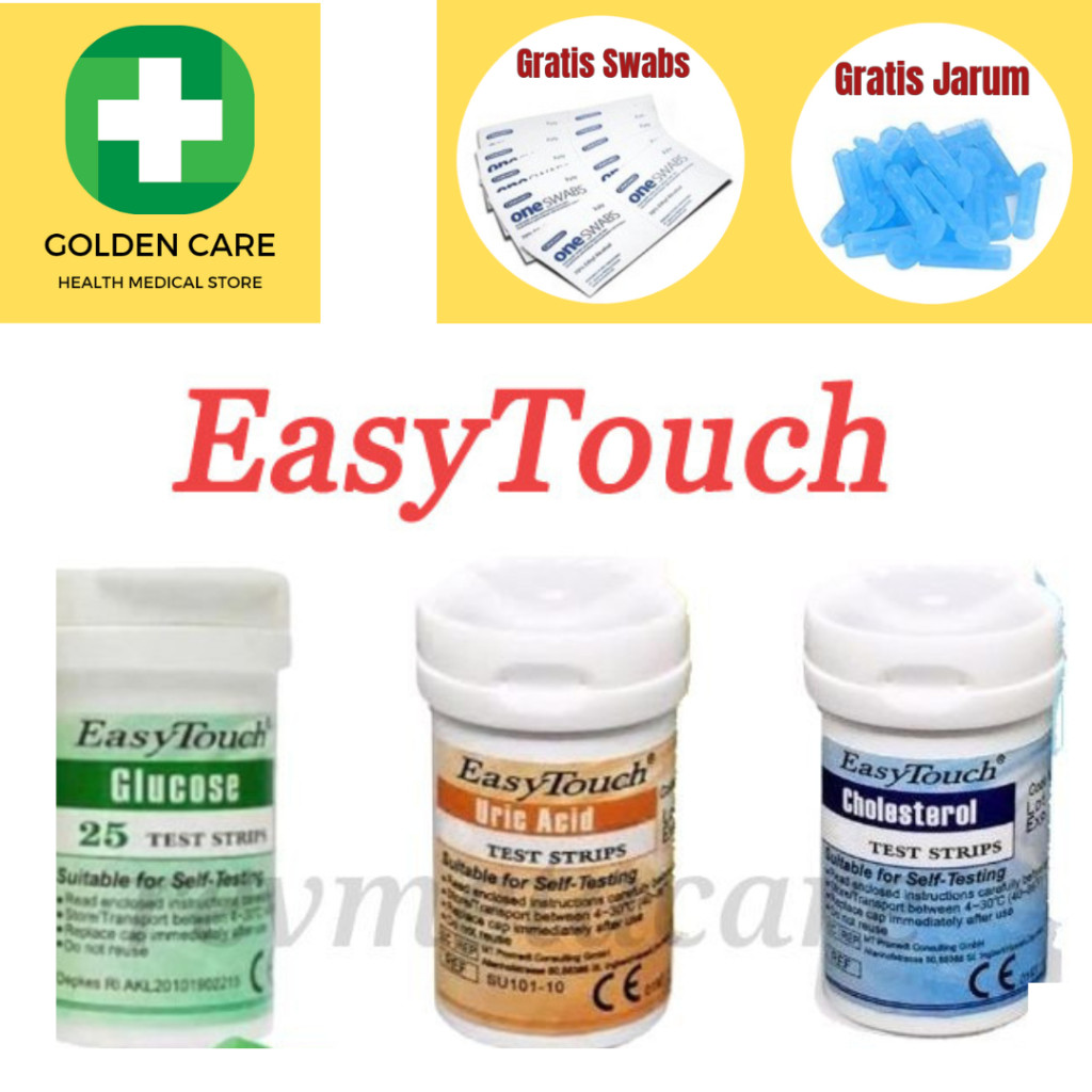 EASY TOUCH Strip Isi Ulang Gula Darah, Kolestrol, dan Asam Urat EASY TOUCH 3 IN 1
