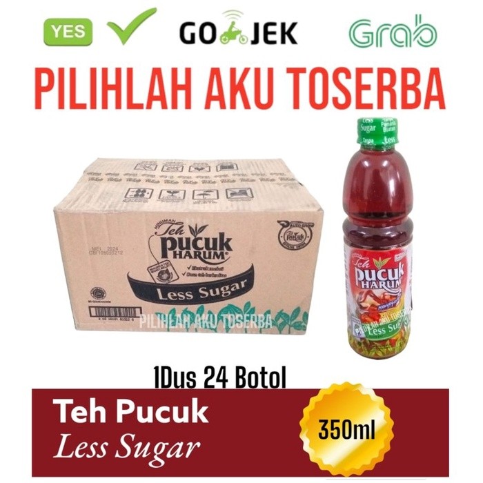 

Teh PUCUK Harum LESS SUGAR 350 ml - ( HARGA 1 DUS ISI 24 botol )