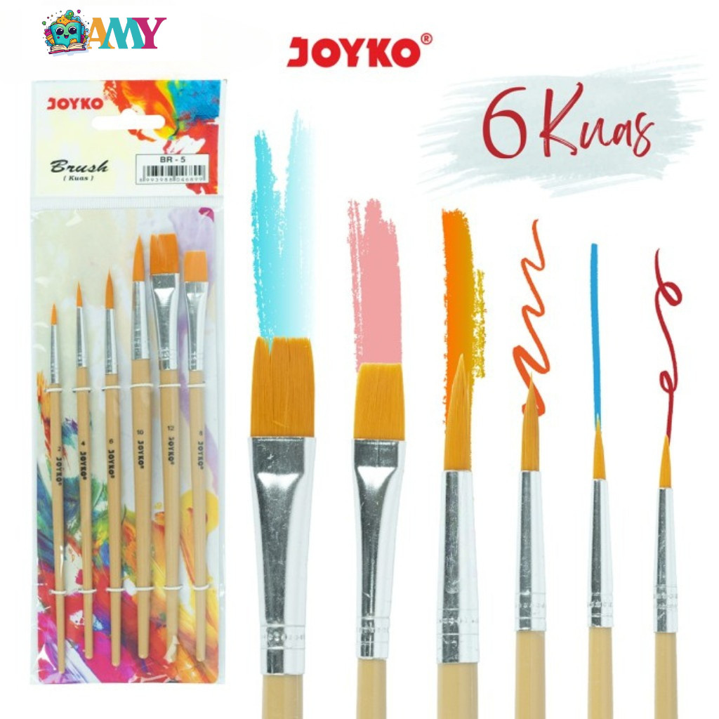 

(1PLASTIK ISI 6KUAS)JOYKO KUAS BR-5 AMY STASIONARY
