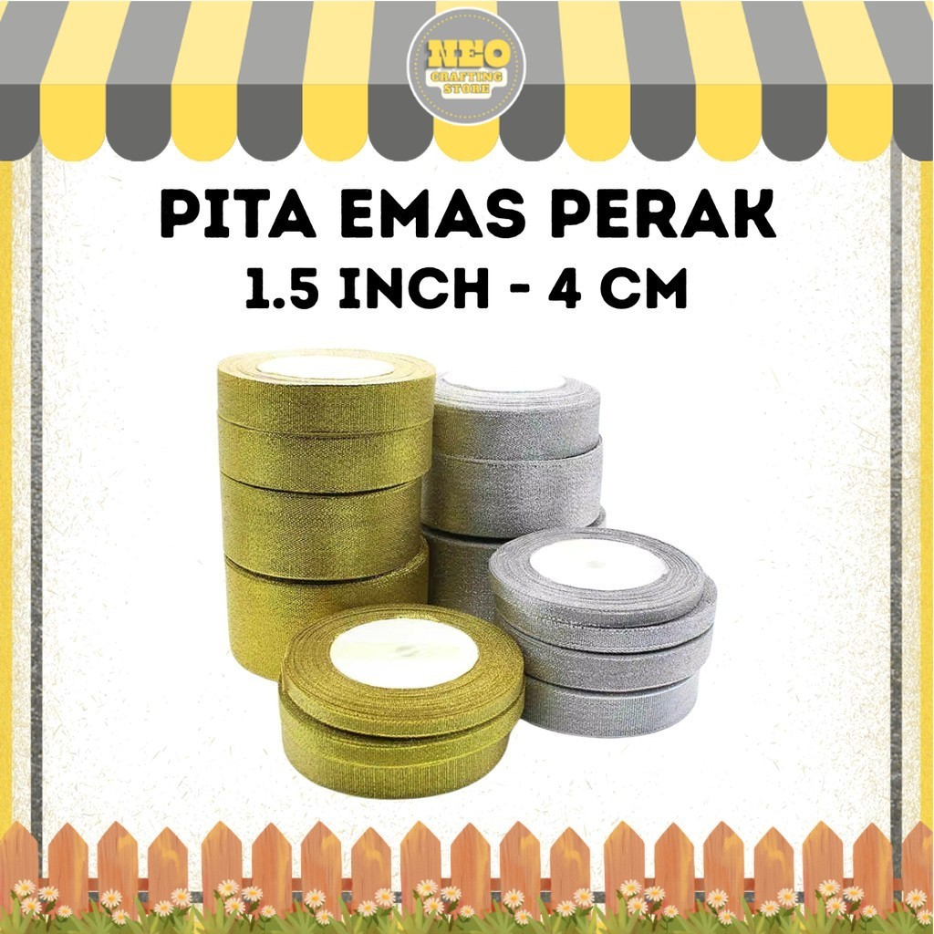 

Pita Emas Perak 1,5 Inch (4 Cm) // Pita Glitter