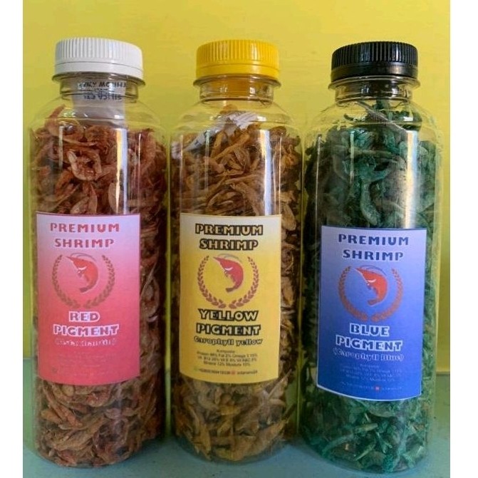 Udang Kering Premium Plus pigmen CAROPHYLL RED YELLOW BLUE