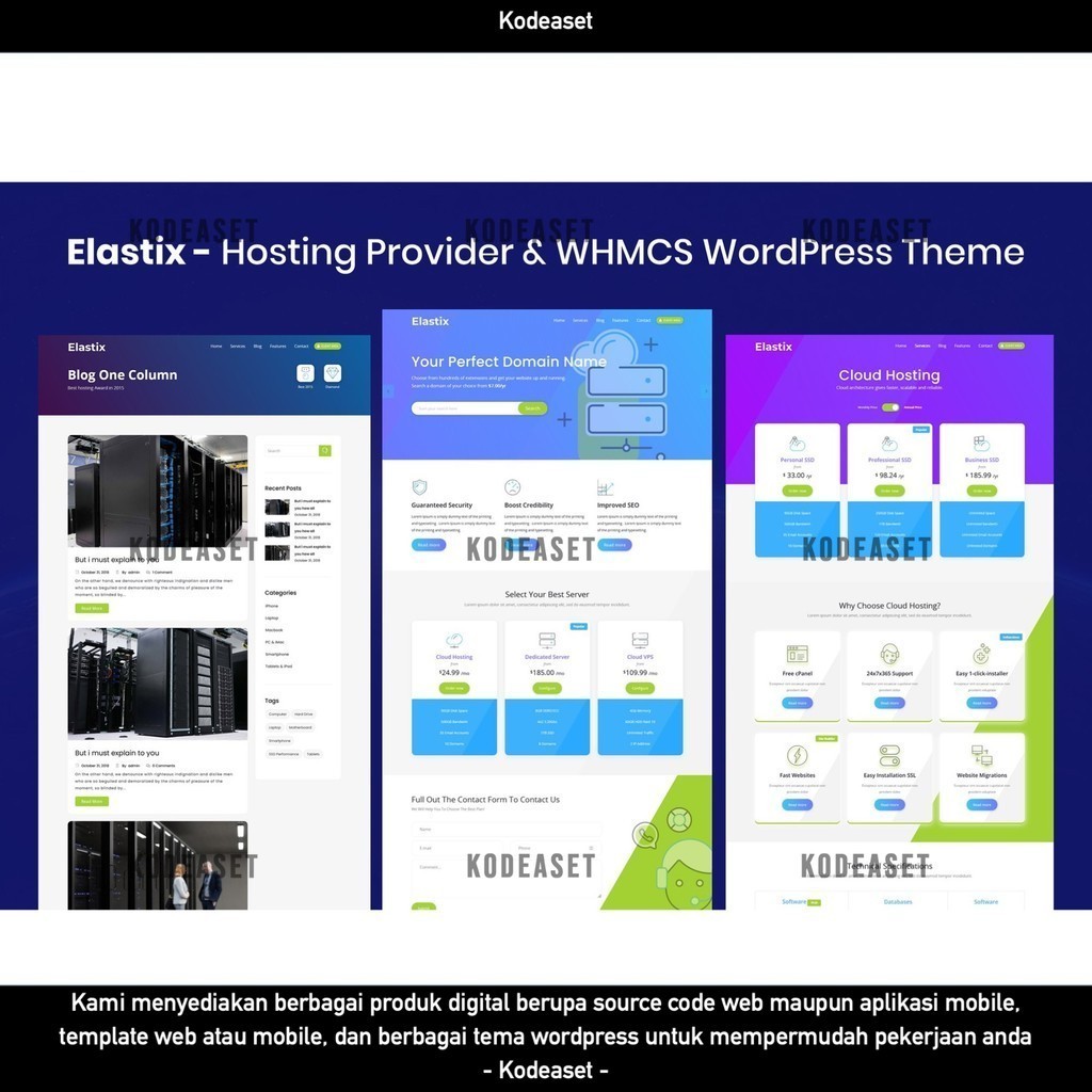 WORDPRESS THEME ELASTIX - HOSTING PROVIDER & WHMCS   D5403 TEMA TEMPLATE WEB BY KODEASET LISENSI ORI