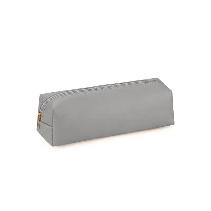 

PU Leather Large Capacity Pencil Bag Korean Stationery Holder Case Storage Box Zipper Pencil Pouch Student School Supplies