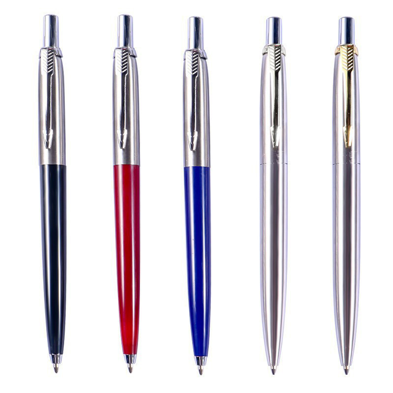 

Luxury qualitymetal Ballpoint Pen stainless steel color Press signature pen ball point pen Stationery Office Supplies new