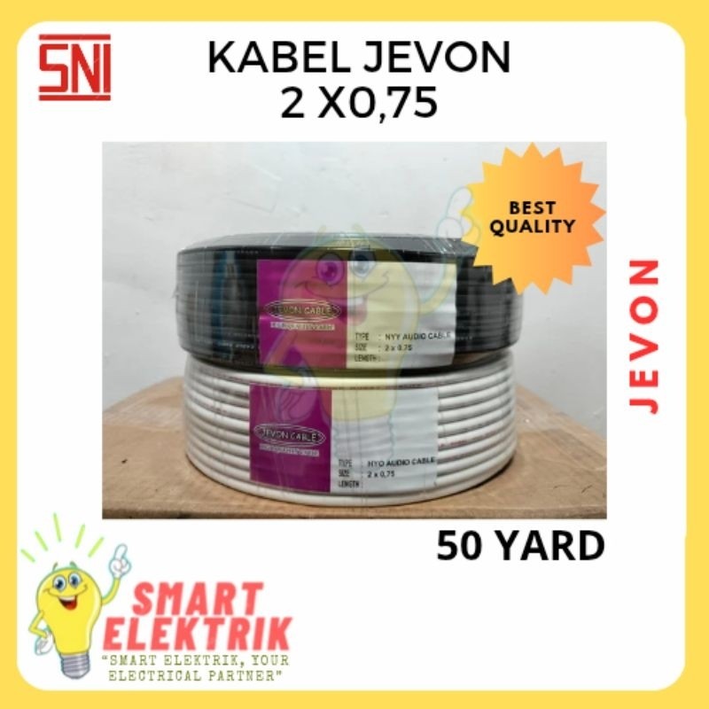 JEVON - ( Harga 1 Roll ) Kabel HYO Jevon 2x0.75 50Y Serabut Tebal