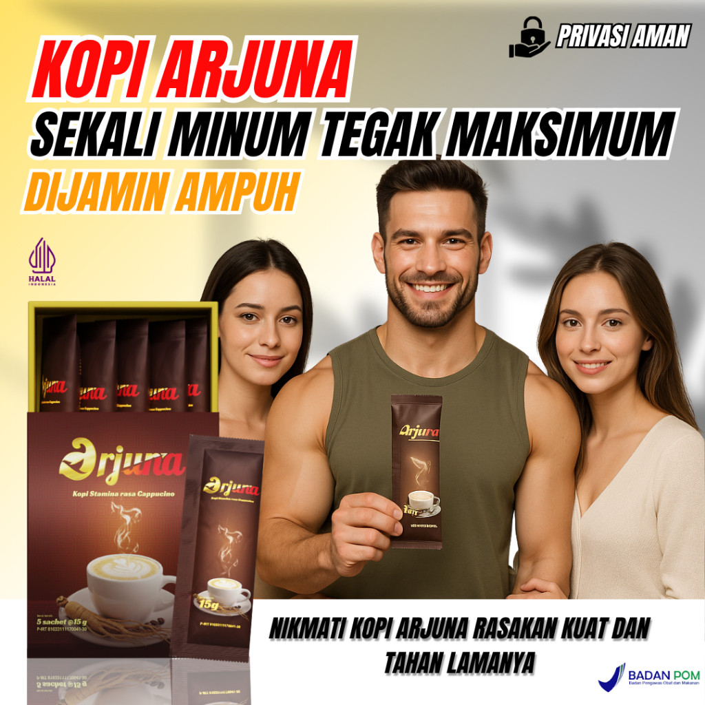

Terlaris Kopi Arjuna Original - Minuman Kopi Gingseng Meningkatkan Stamina Pria Tahan Lebih Lamaa - Kopi Arjuna Rasa Cappucino BPOM Halal
