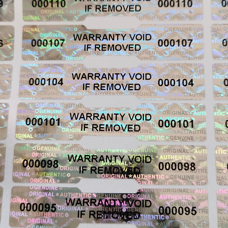 

1000pcs Holographic Sealing Stickers，Tamper Proof Void Security Label，Warranty Serial Number Sticker，Customized Logo,50mmx10mm