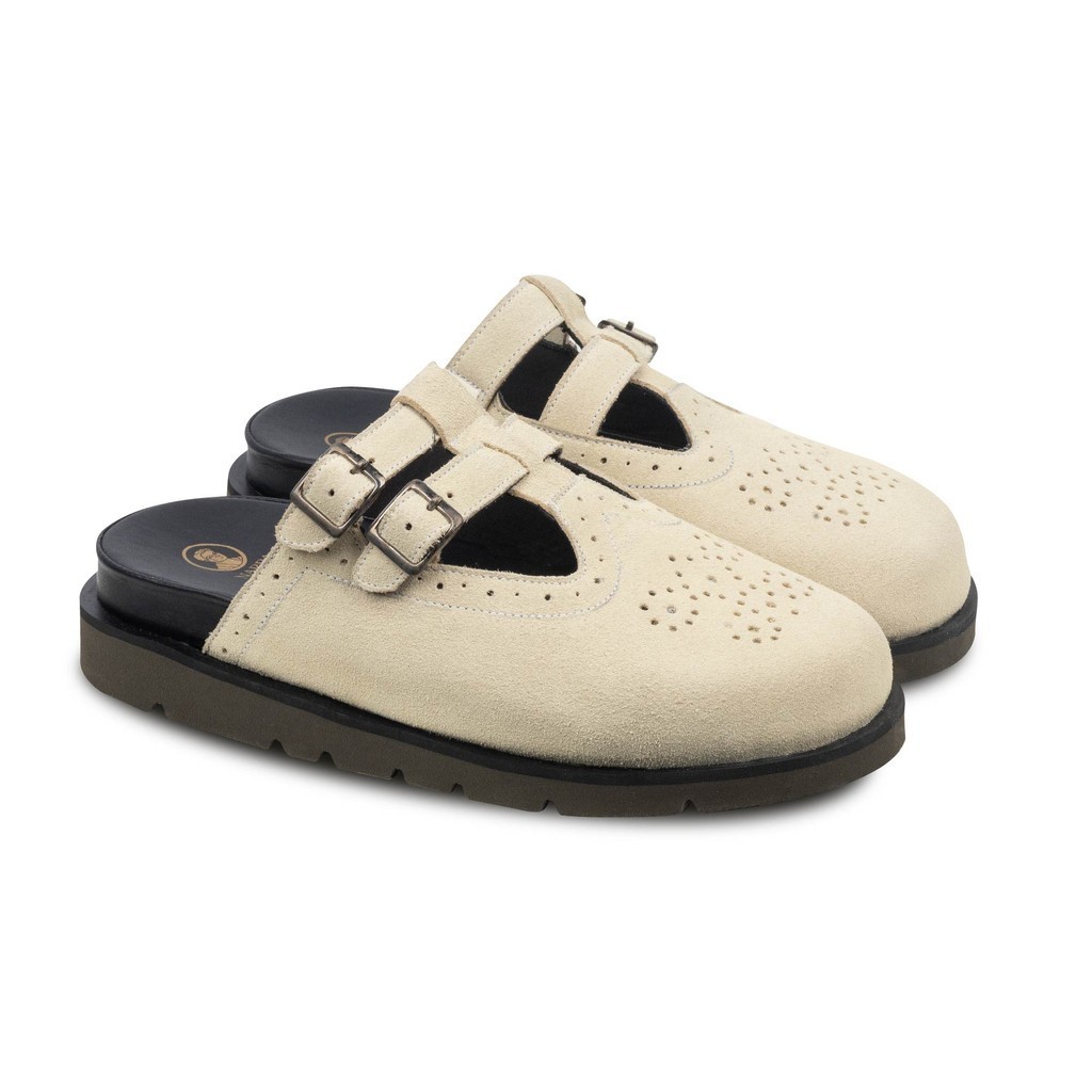 Juno Double Strap White - Nappa Milano - Sandal Clog Unisex