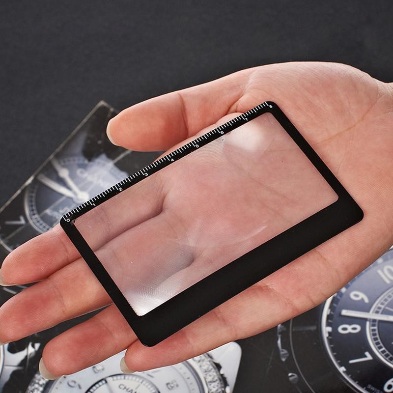 

Wallet Magnifier Card 3X Mini Magnifying Glass Ruler Pocket Magnifying Glass for Reading Fire Starting Survival Tools Magnifying