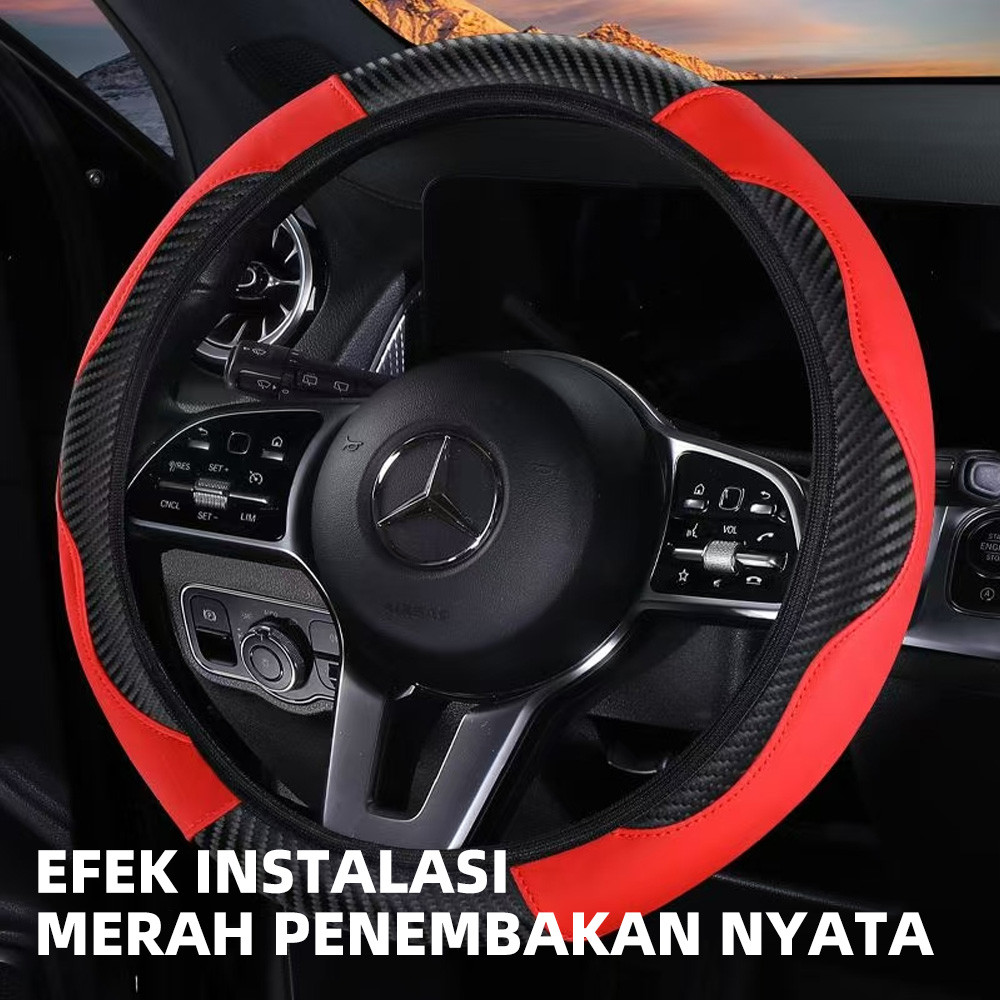 cover stir sarung setir mobil motif kayu kulit Sintetis Universal Semua Ukuran steer cover stir carb