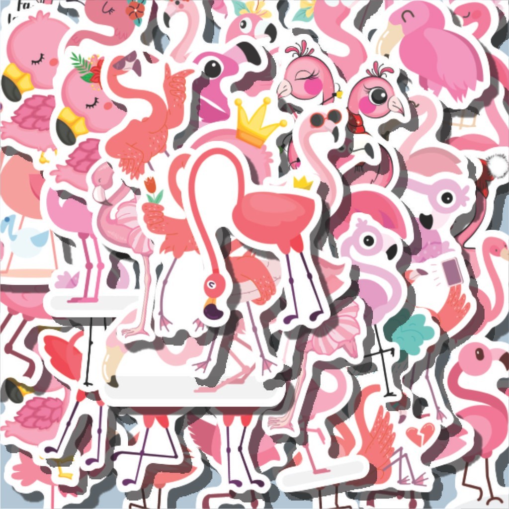

100PCS Lucu Stiker Hewan Burung Flamingo Stiker Aesthetic Stiker Anti Air Stikers Berperekat Waterproof sticker decal buat Motor Helm Buku Journal Koper Casing HP Laptop Botol Minum Hadiah anak