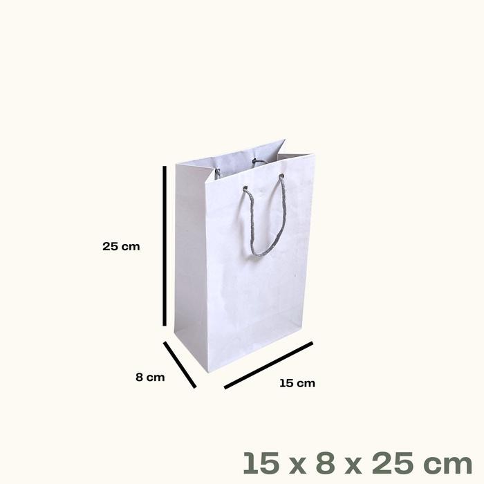 

Promo Paper Bag Putih Polos Special White 150 Gsm Tas Belanja Souvenir Kraft - 15x8x25 cm terlaris