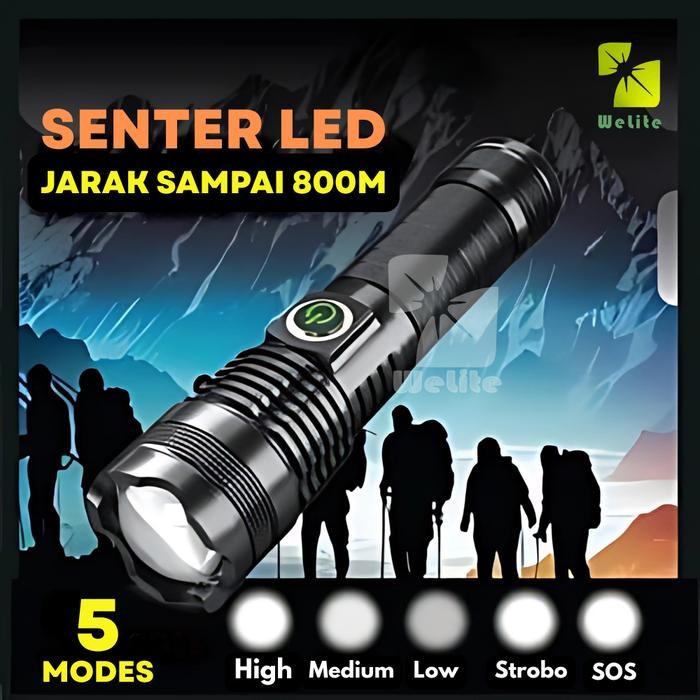 Hot Produk SENTER LED ZOOM SUPER BRIGHT DENGAN KAPASITAS BATERAI TAHAN LAMA Terbaik dan Terlaris