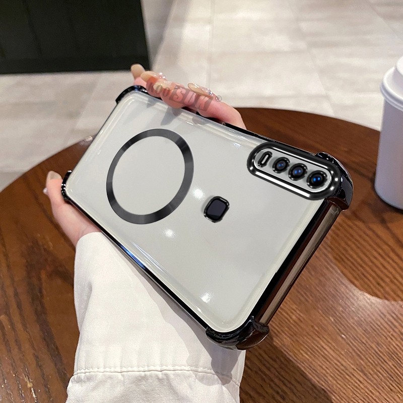 Casing Untuk Vivo Y15 Y11 Y12 Y12i Y17 Y19 1916 1906 1904 1901 1902 1915 Magnetic Metal Ring Soft Cl