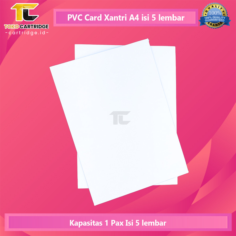 

PVC ID CARD Xantri Polos A4 isi 5 lembar Bahan Polyvinyl Chloride (PVC)