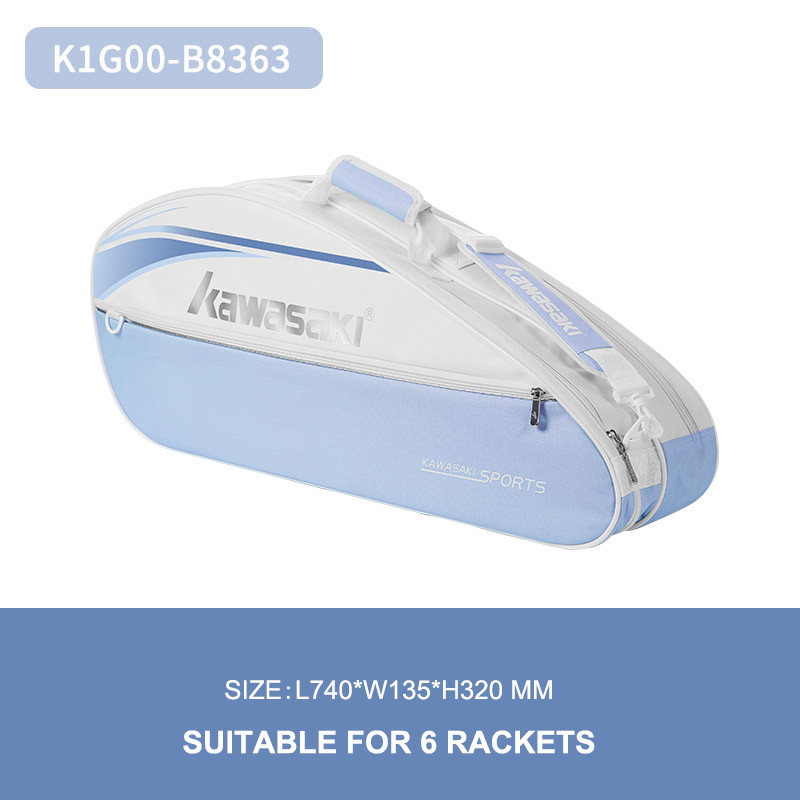 Kawasaki Portable Badminton Racket Bag K1G00-B8363 (Suitable For 6 Rackets) Convenient Carry Sport G