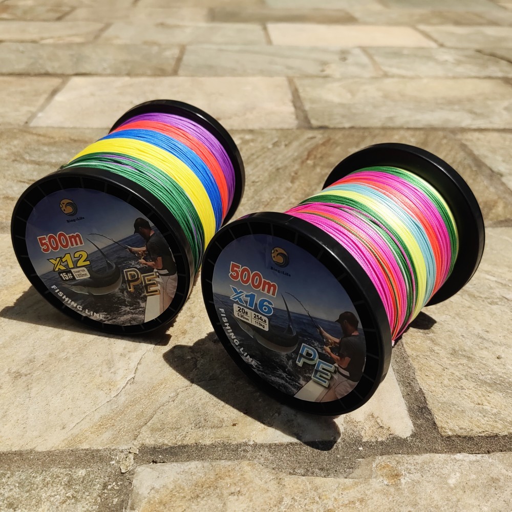 BingoLife Tali Pancing Dikepang Kuat 11.3kg~150kg Senar PE X12 X16 Senar Pancing Profesional 500m Me