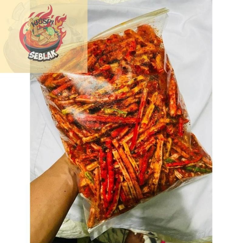 

Seblak krispi 1KG seblak kering Kerupuk beton/jaat pedas daun jeruk