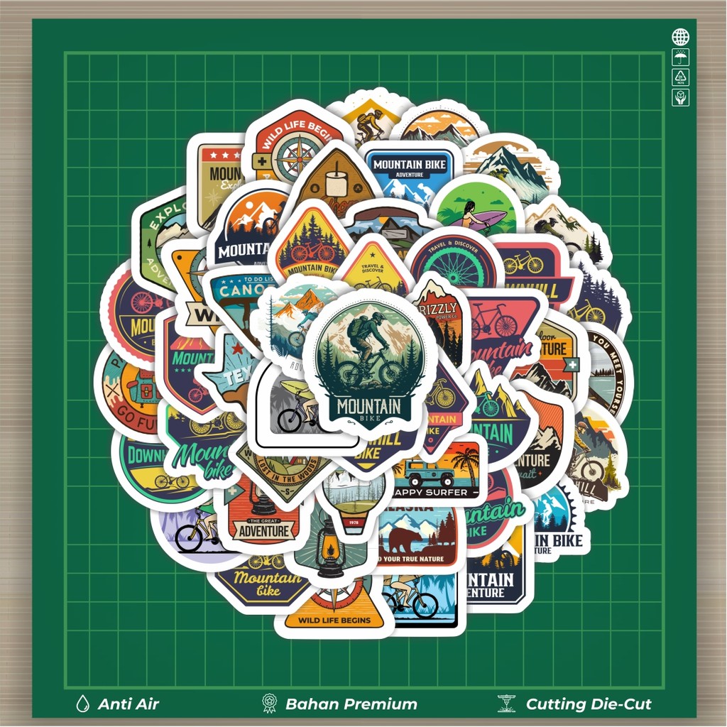 

HOT 50 PCS STIKER Stiker Sepeda Gunung Outdoor Dekorasi Lucu Kreatif untuk Notebook, Skateboard, HP