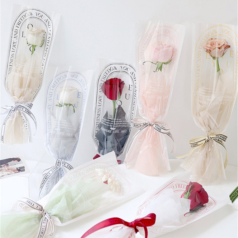 

【READY】20 LEMBAR PLASTIK SINGLE FLOWER TULISAN LOVE PRINTED KOREAN STYLE PLASTIK BUNGA TANGKAIAN SATUAN SINGLE STALK ROSE MIKA BUNGA ECER PLASTIC BAG
