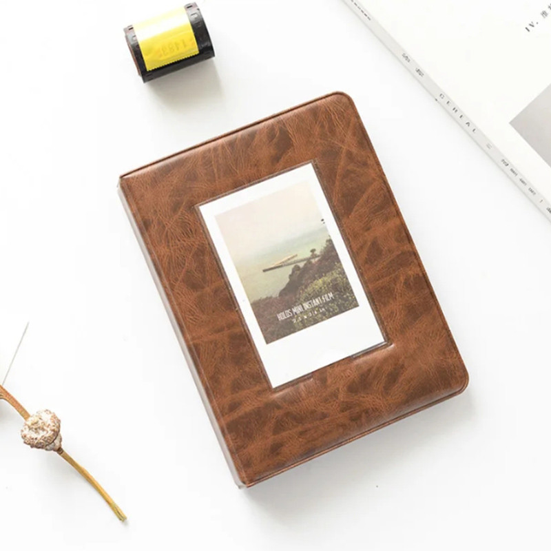 

Retro 3 Inches 64 Pockets Photo Album Mini Instant Album Polaroid Photo Album Picture Case Storage Fuji Instax Mini 9/8/70 / 7s