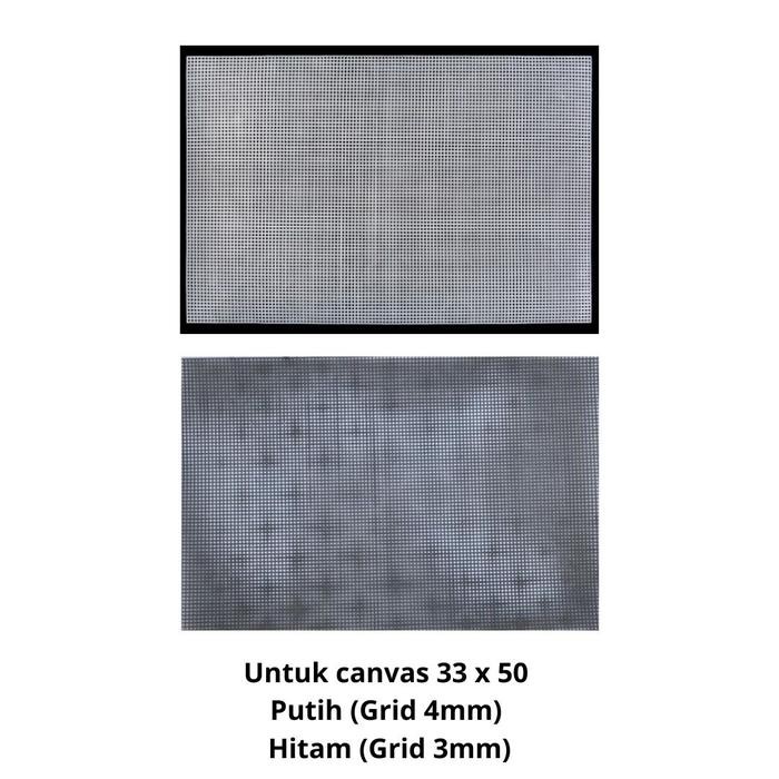 

ANEKA - Square Plastic Canvas / Kanvas Plastik Kotak DIY - Grid - 42x60 4mm, Hitam