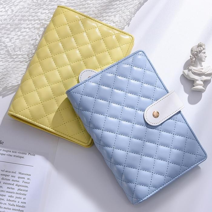 

Binder Tabungan Kulit Puff Diamond A6 6 lubang binder jurnal tabungan organizer uang budgeting keuangan - Putih